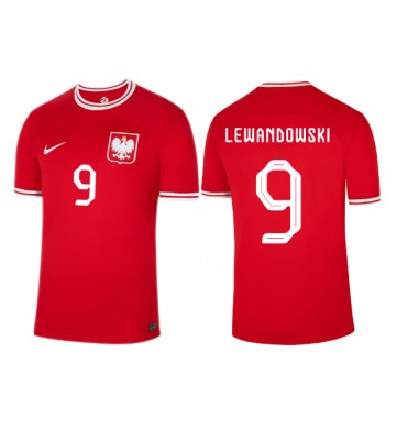 Polska Robert Lewandowski #9 Koszulka Wyjazdowych MŚ 2022 Krótki Rękaw
